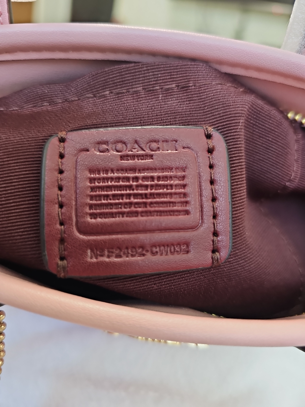 NWT Coach CW032 City Mini Tote Crossbody Blush Pink Signature Canvas - Picture 11 of 12